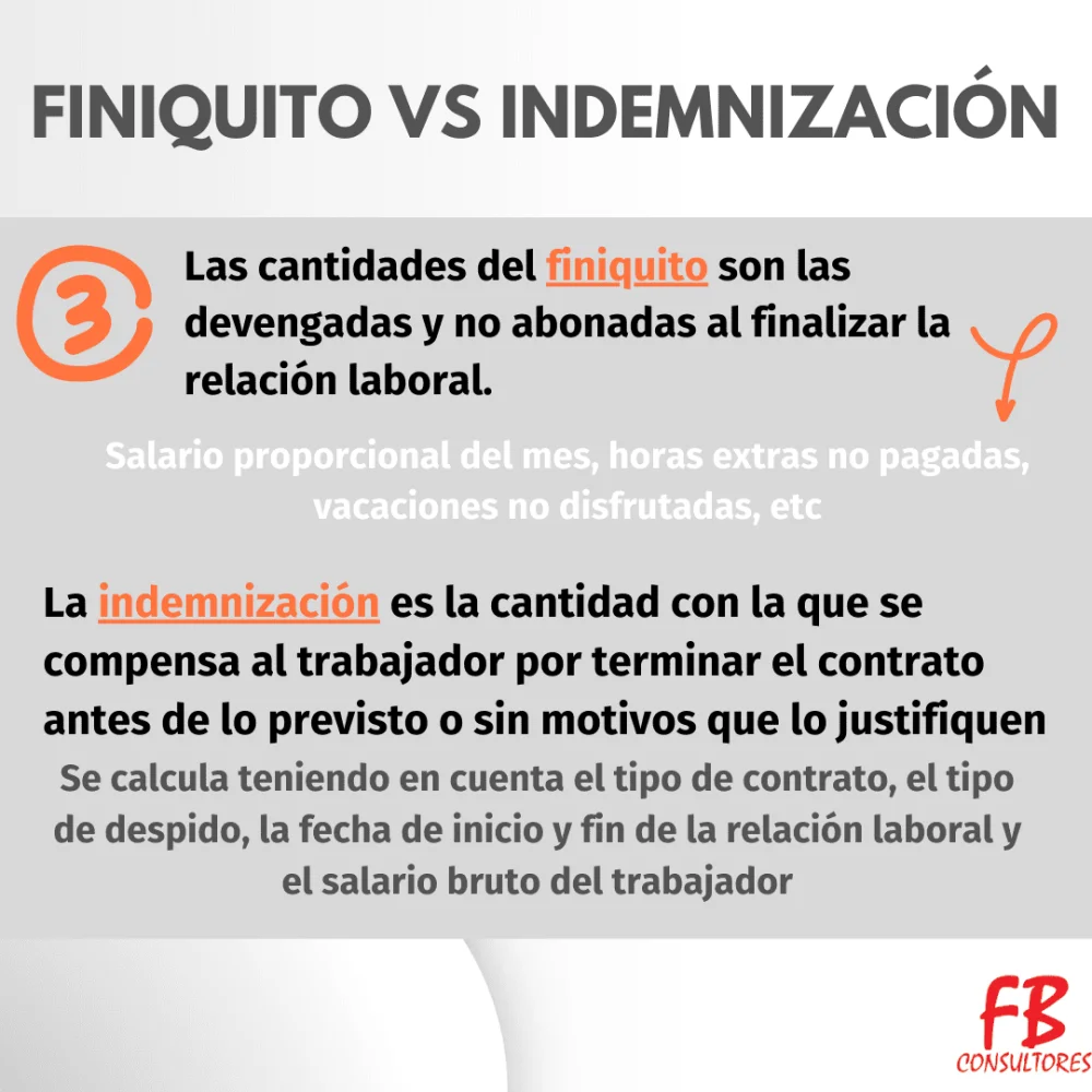 Diferencias esenciales entre indemnización y finiquito legal