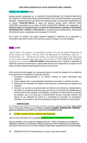 Guía esencial para tu primera audiencia laboral con abogados