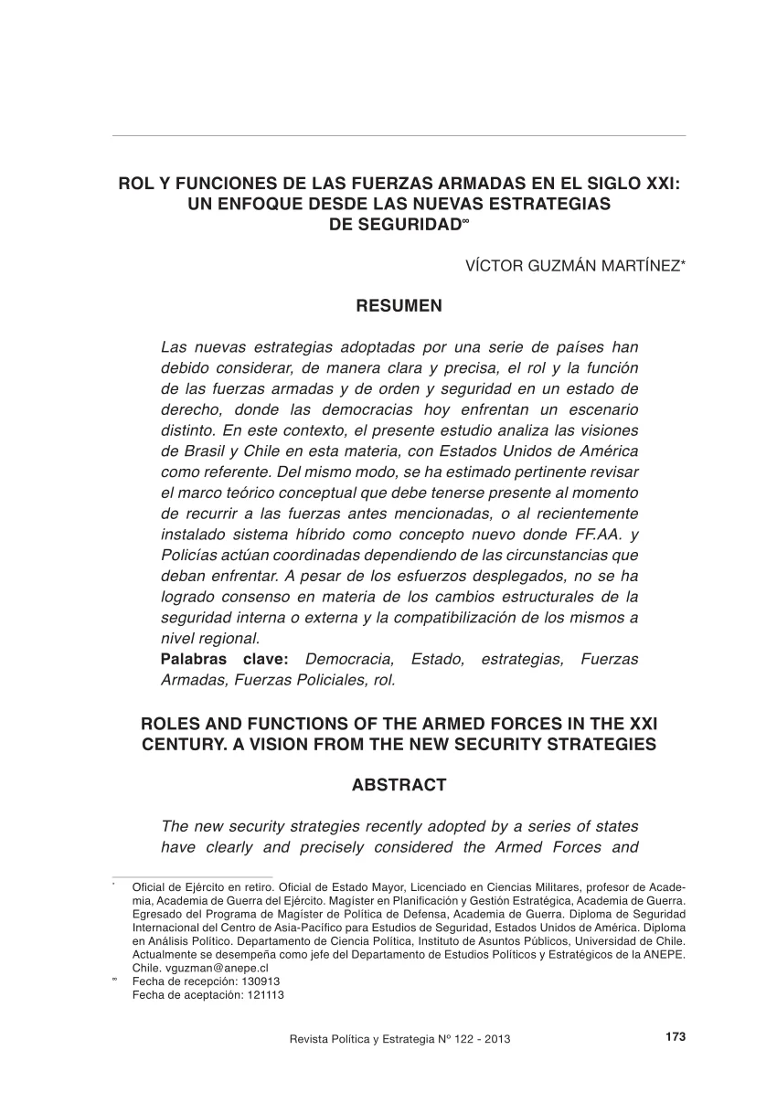 El rol del jefe de fuerzas armadas y la función legal