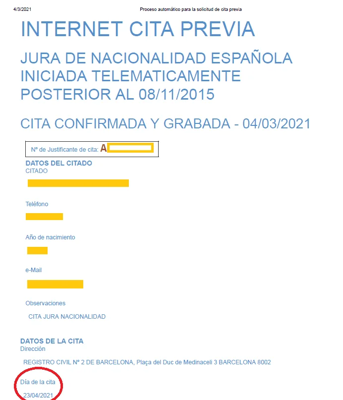 Guía para solicitar cita de jura de nacionalidad española