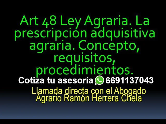 Interpretación del artículo 48 de la ley agraria para abogados