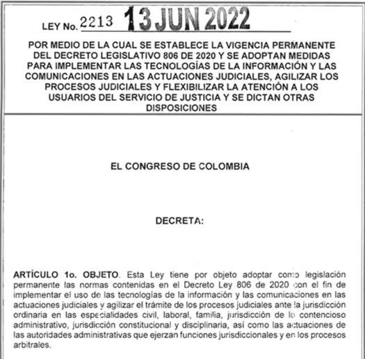 Ley 2213: Asesoría legal experta sobre esta normativa
