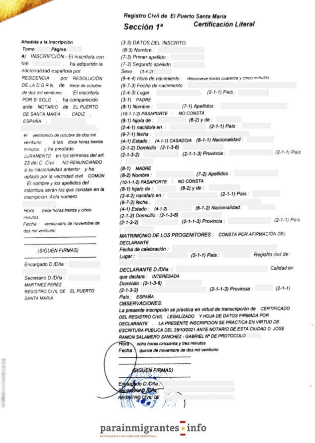 Tarifas y precios actualizados de la jura de nacionalidad