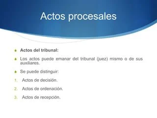 Locaciones para actos procesales en el ámbito legal