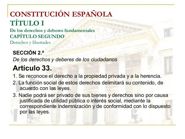 Artículo 33 de la Constitución: derechos y obligaciones según abogados