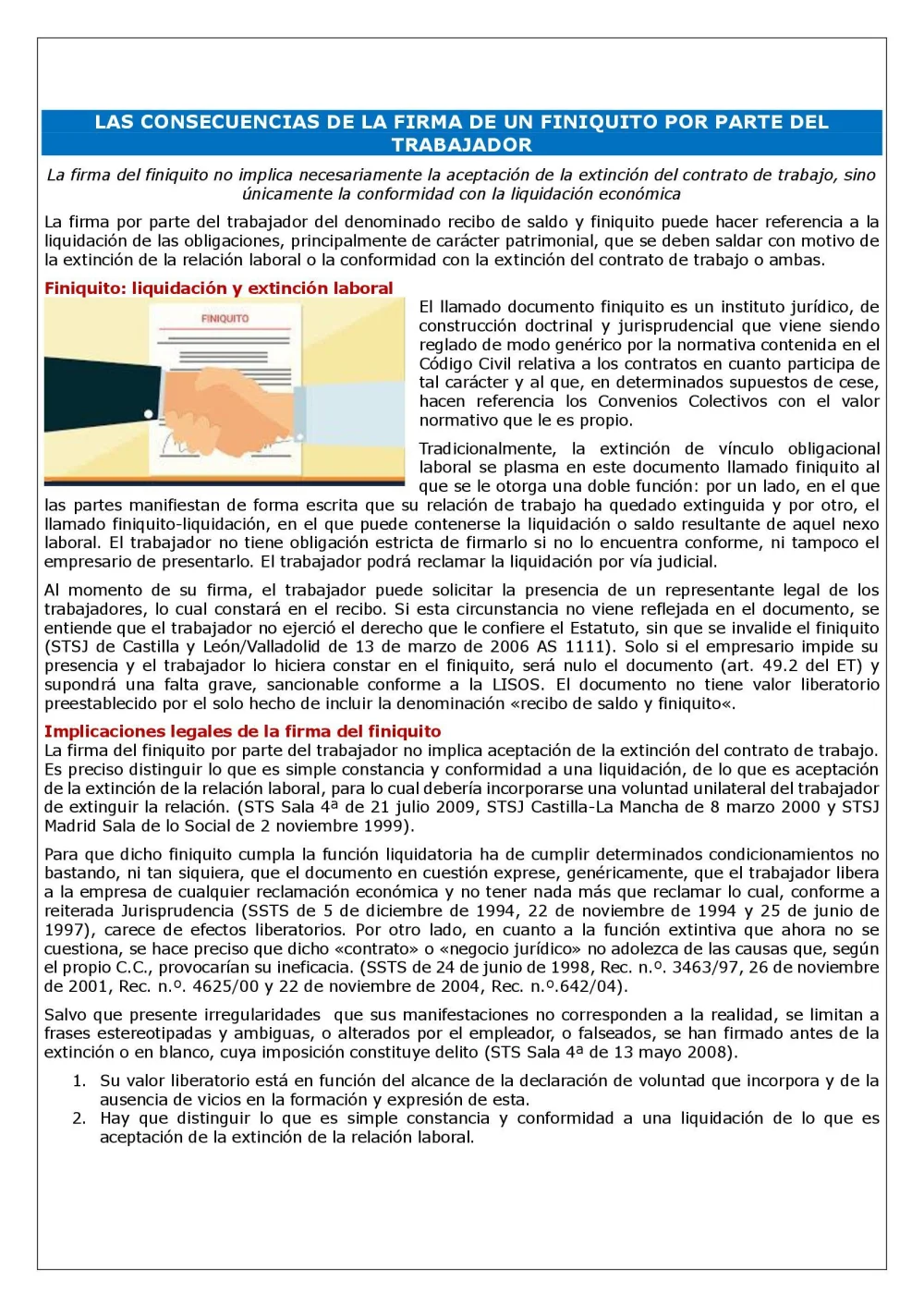 Implicaciones legales de firmar un finiquito en desacuerdo