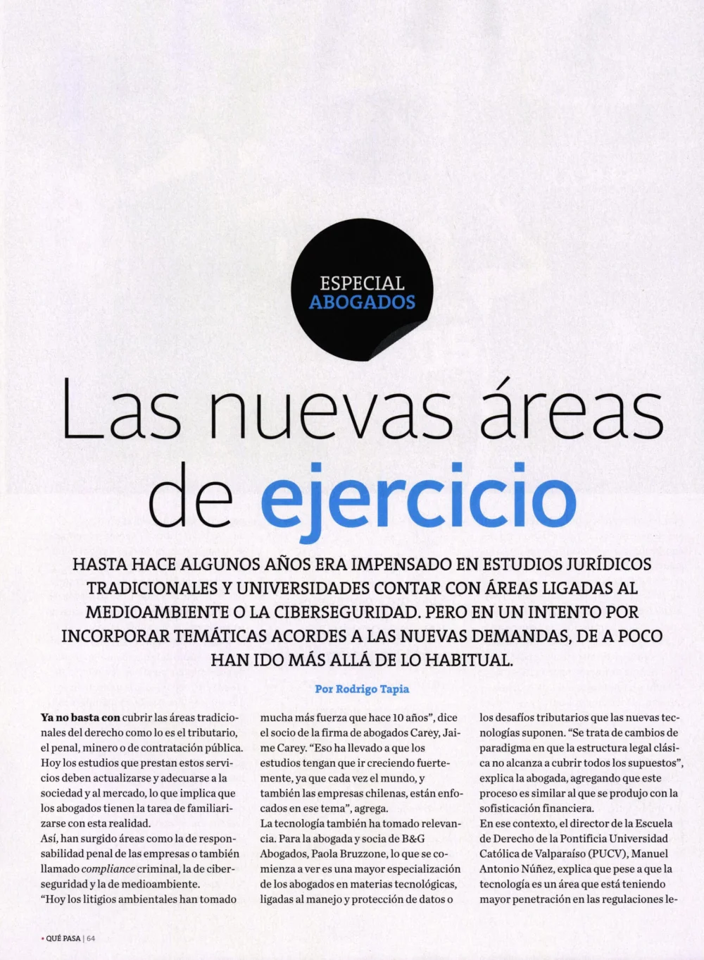 Nuevas áreas de especialización para el ejercicio legal