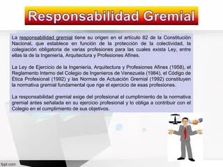 Funciones y responsabilidades legales del ingeniero en su profesión